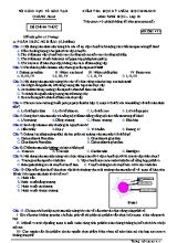 Đề kiểm tra học kỳ I môn Sinh học Lớp 10 - Mã đề 411 - Năm học 2018-2019 - Sở giáo dục và đào tạo tỉnh Quảng Nam